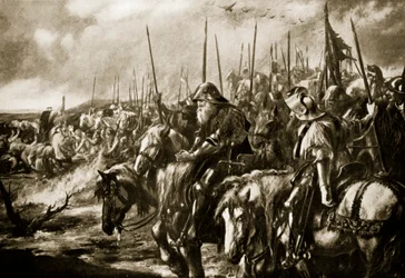 アジャンクールの戦いの朝、1415年